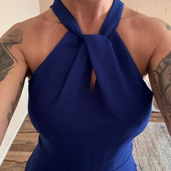 Julia Jordan Cobalt Blue Halter Jumpsuit - Picture 6 of 8